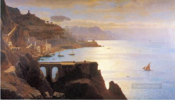  Costa Pintura al %c3%b3leo - Paisaje de la costa de Amalfi Luminismo William Stanley Haseltine